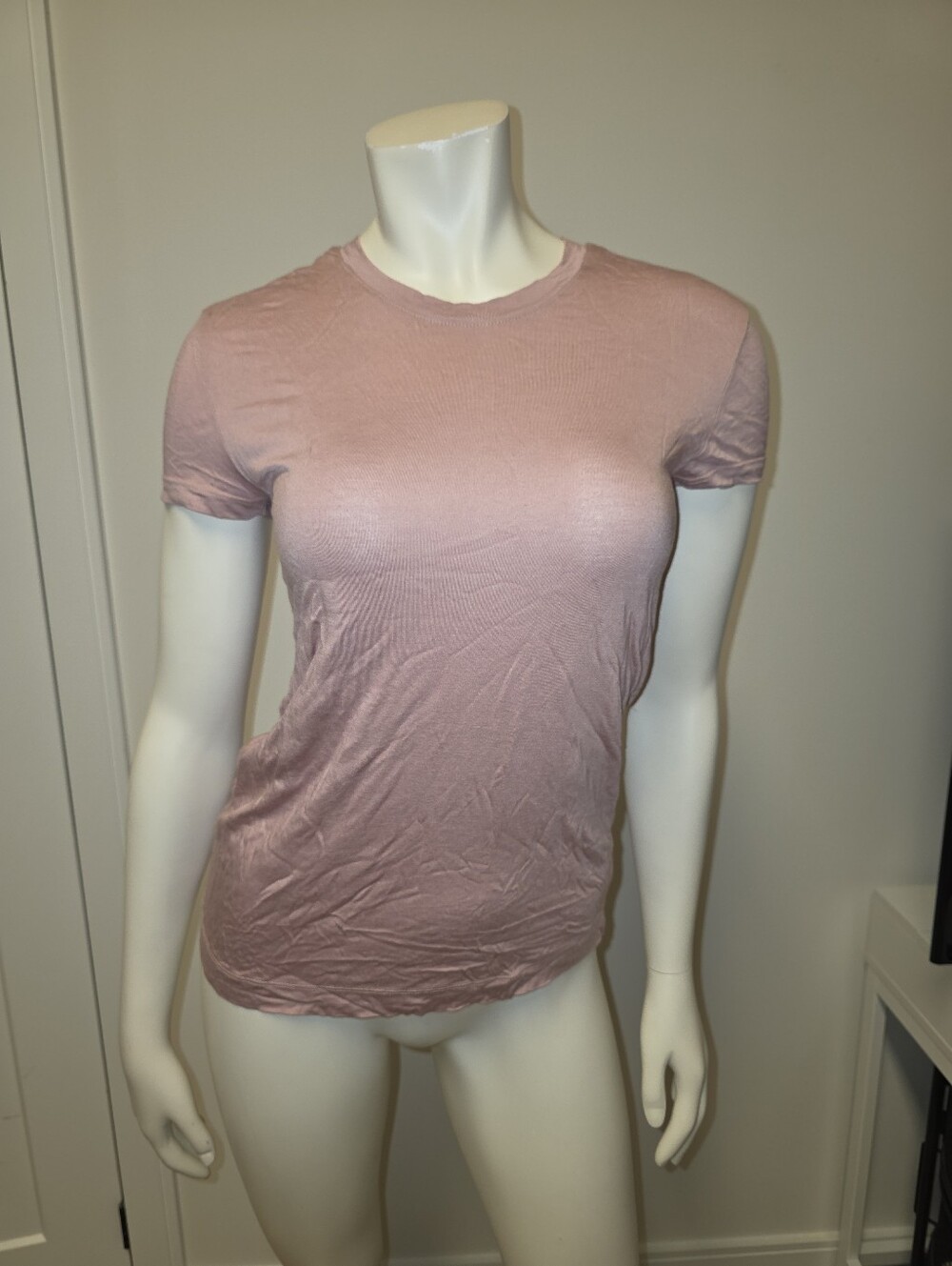Zara Short Sleeve Crewneck Tee - Blush Pink M